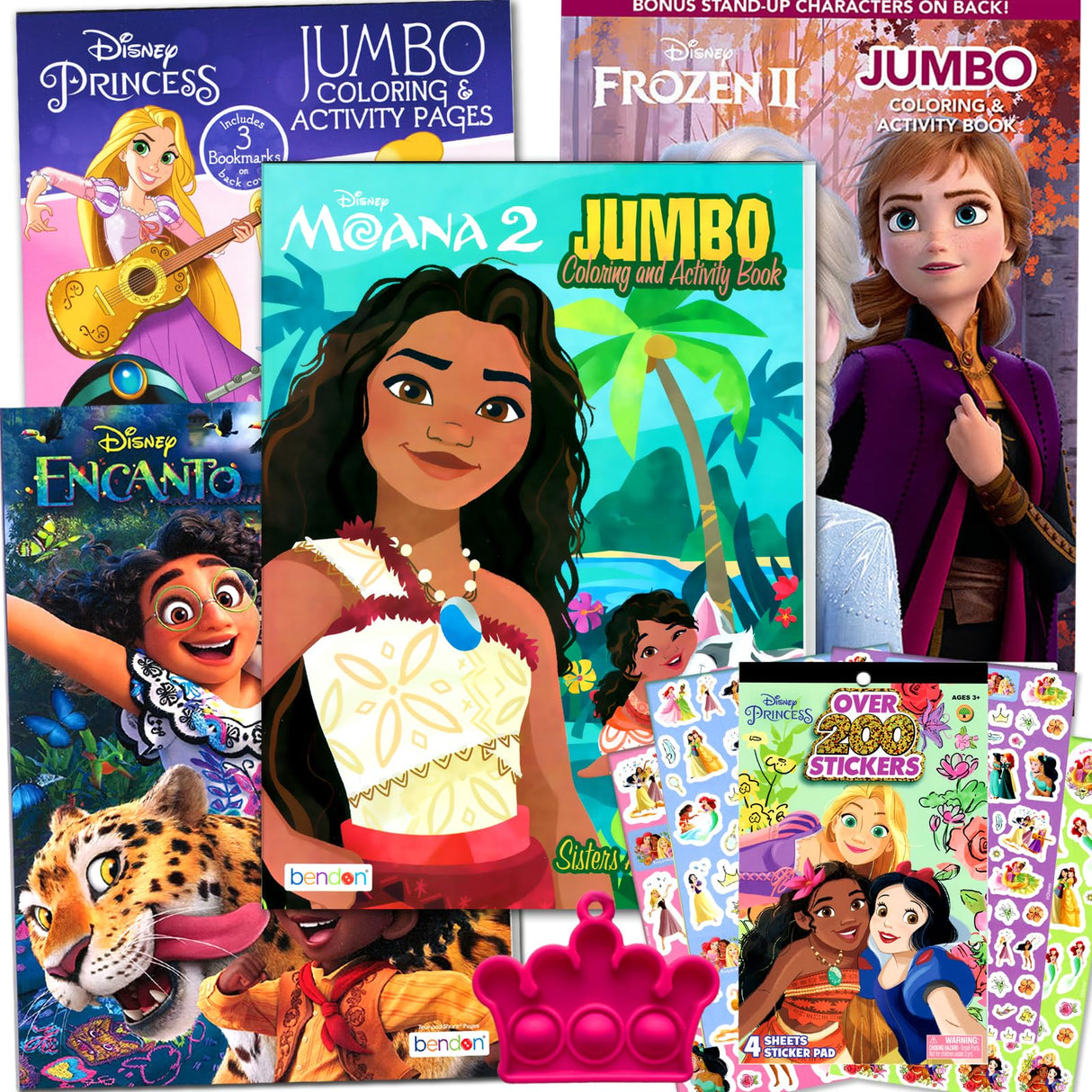 Disney Princess Coloring Books Bundle Set for Kids Activity - Featuring Disney Princess, Encanto, Moana, Frozen and More Bendon