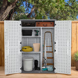 Macrout Plastic Storage Shed 4.3 x 2.5 ft, Waterproof Outdoor Storage Cabinet with Floor, Resin Shed for Garden and Patio (Included Metal Shelves) M MACROUT