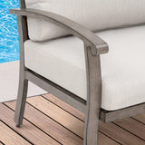 HAPPATIO 8 Piece Aluminum Patio Furniture Set, 3-Seat Outdoor Couch and Loveseat, All-Weather Outdoor Sectional Sofa with Armchairs and Ottomans, Garden Conversation Set with Tables(Gray) HAPPATIO