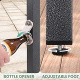 Murago 53x39x17 Patio Extra Wide Long Counter Height Bar Table with Weather Resistant, Outdoor Pub Bar Console, Waterproof, with Composite Top, Bottle Opener, Rustproof, Black Murago