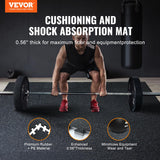VEVOR 0.56 Inch Thick Gym Floor Mats, 25 Tiles Rubber Top with EVA Foam, 24" x 24" Gym Flooring Workout Mats with 100sq.ft Coverage, Interlocking Puzzle Gym Mats for Gym, Home, Garage, Black & White VEVOR