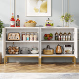 Tribesigns Modern Buffet Cabinet Set, 59 Inch Storage Cabinet with 4 Doors, Freestanding Floor Sideboard Cabinet with Adjustable Shelves, Wood Coffee Bar Side Cabinet for Living Room, Dining Room Tribesigns