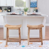 Powell Furniture Dale Saddle Bar Stool Natural Wood Powell