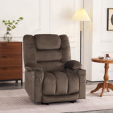 MCombo Large Power Recliner Chair with Heat and Vibration, USB Ports, Cup Holders, Electric Reclining for Living Room PR670 (Dark Brown Large 25.5" Seat Width) MCombo