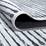 Bloom Rugs Caria Washable Non-Slip 12 ft Runner - Ivory/Black Striped Runner for Entryway, Hallway, Bathroom, and Kitchen - Exact Size: 2'6" x 12' Bloom Rugs
