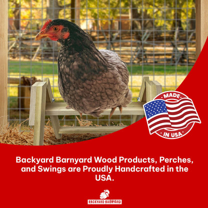 Chicken Roosting Perch Bird Stand Made in The USA! Roost Toys and Accessories for Coop Heavy Duty Solid Handcrafted Wood Construction for Birds Hens Chook Pollos Gallinas Chicks