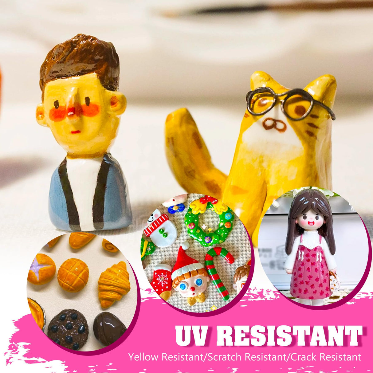 Air Dry Clay Varnish, 200ml/7oz High Gloss Varnish, Ceramic Glaze, Clear Clay Sealant with Brushes for Craft Pottery, Acrylic Painting, Wood, Prevent Cracking Scratches Wear﻿, Waterproof Vividye