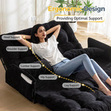 MAXYOYO Adjustable Floor Sofa Couch with 2 Pillows, Multi-Functional Bean Bag Bed, 5-Position Foldable Lazy Sofa Sleeper Bed with Armrest, Versatile Floor Seating for Reading, Black, Double MAXYOYO