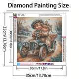 GXGLLPZBY 5D Diamond Painting Kits for Beginners, DIY Retro Car Diamond Art Kits for Adult, Suitability Full Round Diamond Dot Gem Art Kits, Home Wall Decoration 13.78x13.78 Inches GXGLLPZBY