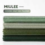 MIULEE Boho Farmhouse Sage Green Throw Pillow Covers 18x18 Inch Set of 4 Mordern Nordic Cushion Covers Soft Corduroy Christmas Home Decor for Couch Bed Sofa Living Room Forest Green MIULEE