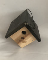Triangle Cedar Bird House, 6.5" D x 7.1" W x 11.8" H, Natural Wood Color - Backyard Expressions BACKYARD EXPRESSIONS PATIO · HOME · GARDEN