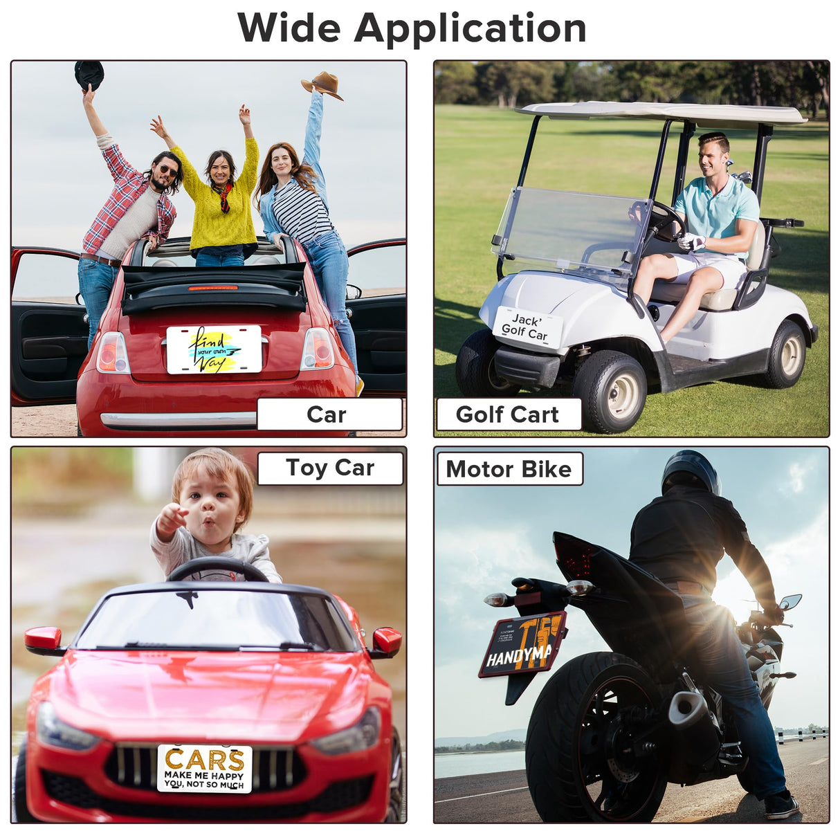 4 Pcs Sublimation License Plate Blanks, Aluminum Metal Car License Plate Label, DIY Picture Thermal Transfer Blank Sublimation for Customized Design Work (0.45mm-4Pcs) DOYOQI