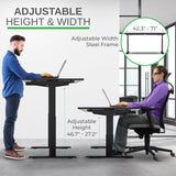 Rise UP Dual Motor Electric Standing Desk 60x30 Black Desktop Premium Ergonomic Adjustable Height sit Stand up Home Office Computer Desk Table Uncaged Ergonomics