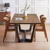 KEVINSPACE 86.81" Dining Table for 8-10 Person, ectangle Dining Table with Designed Legs, Mid Century Modern Dining Table for Kitchen Dining Room Dinner Walnut KEVINSPACE