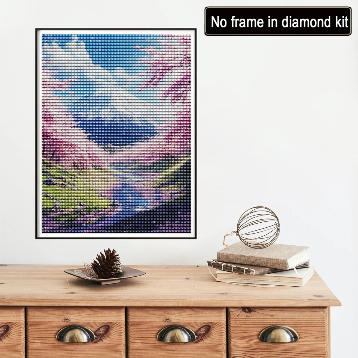 Reofrey DIY Diamond Art Kits for Adults Mount Fuji, Landscape Full Drill Round Rhinestone Diamond Painting Kits for Adults, Cross Stitch Embroidery Canvas for Crafts Home Wall Decor 30x40cm Reofrey