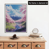 Reofrey DIY Diamond Art Kits for Adults Mount Fuji, Landscape Full Drill Round Rhinestone Diamond Painting Kits for Adults, Cross Stitch Embroidery Canvas for Crafts Home Wall Decor 30x40cm Reofrey