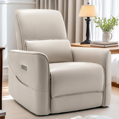 Korser Nursery Glider Recliner Chair, Power Rocker Swivel Recliner with USB and Type-C Ports, Electric Reclining for Adults with Streamlined Side Pocket, and Lower Back Support for Living Room Korser