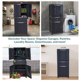 Sunnydaze Plastic Garage Storage Cabinet with 2 Adjustable Shelves - 57" H - Garage, Office, Home, Laundry Room - Charcoal Sunnydaze Decor