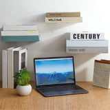 Jetec 6 Pack Invisible Floating Bookshelf for Wall, Iron Floating Book Shelves, Heavy Duty Hidden Book Shelf for Bedroom Living Room Office Library Bookcase (White) Jetec