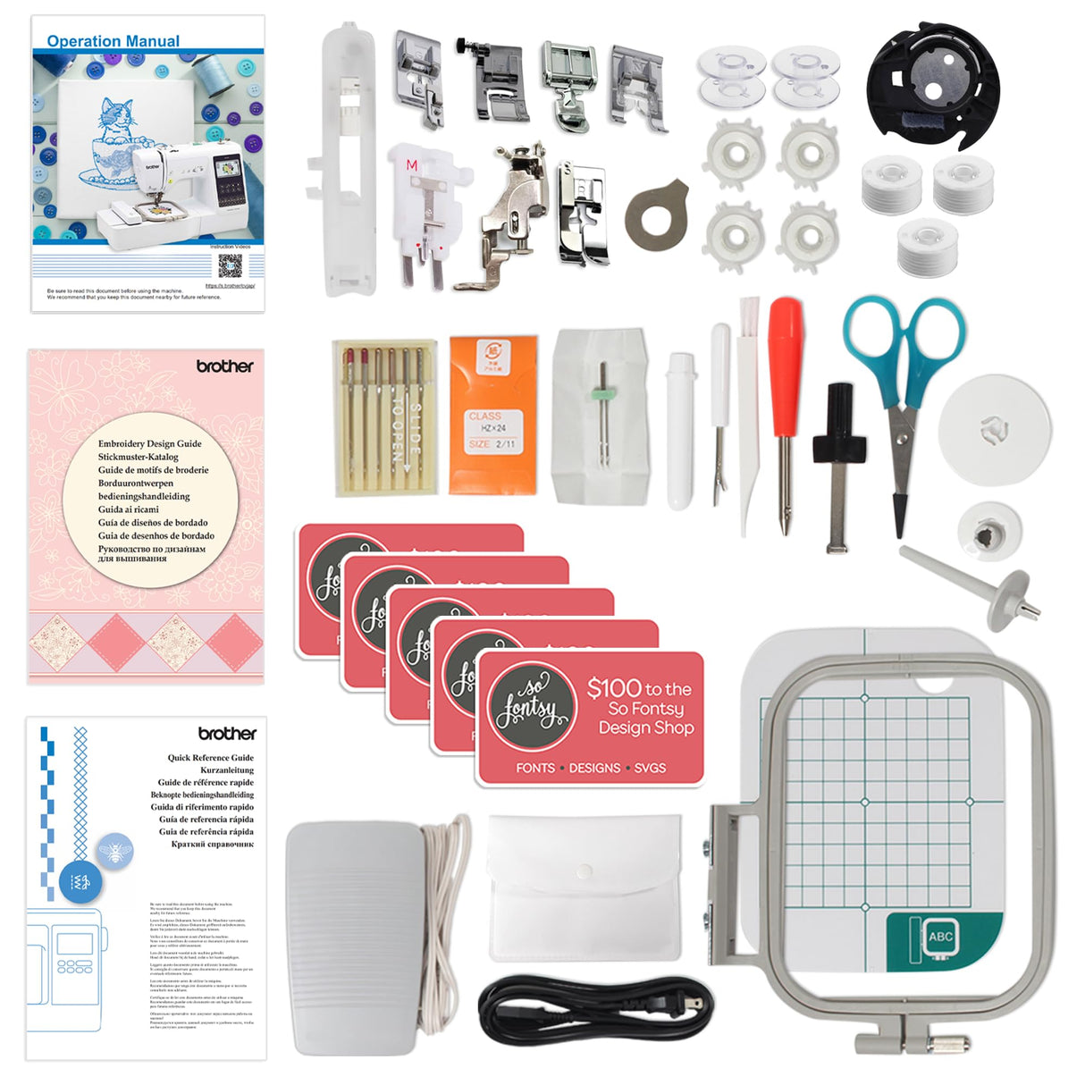 Brother SE700 Combo Embroidery & Sewing Machine with 200+ Accessories Bundle Brother