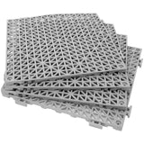 12 Pack 12" x 12" Interlocking Rubber Bathroom Flooring Tiles Non-Slip Splicing Waterproof Mat Modular Interlocking Cushion Mat for Drain, Deck, Pool, Patio, Balcony, Shower, Kitchen, Yard (Gray) FengWu