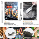 11Pcs Stainless Steel BBQ Grilling Accessories Set, Dad Gifts for Fathers Day Grilling Gifts,Portable Practical Grill Tools Utensils Kit with Storage Bag for Outdoor Grill Camping Backyard MUYFIO