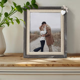 Afuly 8x10 Picture Frame Wooden Distressed Rustic Photo Frame with White Heart Burlap Lace, Solid Wood Frame for Farmhouse Wall Tabletop Home Decor Anniversary Wedding Gifts for Mom Grandma Afuly