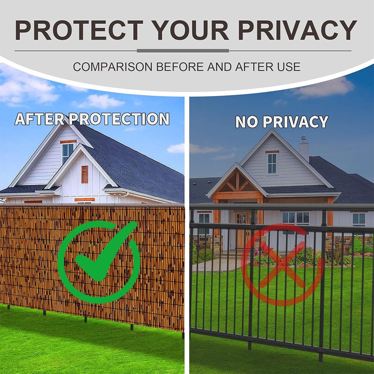 Natural Reed Fencing Rolls,1ft 2ft 3ft 4ft 5ft 6ft High Reed Screen Curtain Balcony Reed Fence for Outdoor Backyard Patio,Home Decorations Screens,Waterproof Reed Fencing(30x122cm(1x4ft)) ZMNXAS