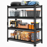 Huhaneon Garage Shelves Heavy Duty - 48''W 2,000Lbs Metal Adjustable Storage Shelving Rack Units for Warehouse Basement 48" W x 16" D x 72" H 4 Tier Black Huhaneon