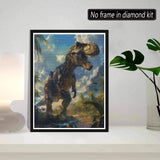 SKRYUIE 5D Dinosaur Diamond Painting Kits - DIY Diamond Art Kits for Adults Forest, Full Round Drill - Crystal Cross Stitch - Adults Craft for Wall & Office Decor - 12x16 Inch SKRYUIE
