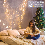 66ft Icicle Lights for Outside - 640 LED Christmas Lights Outdoor with 120 Drops 8 Modes, Plug in Twinkle Light Outside for Holiday Wedding Party Tree Room Indoor Thanksgiving Decoration, Warm White Nielfoi