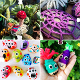 MSACC 125PCS Rock Painting DIY Kit, Arts and Crafts for Girls Boys Rocks Tween Gift Art Set, Craft Kits with Gem Stickers Googly Eyes Paintbrushes DIY Twisting Stick Mini Bows Yarn Pom Pom Balls MSACC