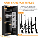 8-12 Fingerprint Gun Safe for Rifles and Pistols,No Assembly Required,Gun Safes for Rifle and Password Lock, Gun Cabinet for Home with Adjustable Shelves Metallitrend