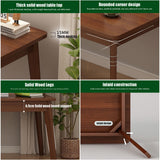 SUZEPER Mid-century Wood Long Desk Table,extra Large Two Person Office Desk,home Office Computer Desk,solid Wood Writing Desk Study Table,double Workstation Desk(140x50x75cm(55x20x30inch), Walnut) SUZEPER