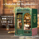 CUTEBEE Book Nook Kit - DIY Miniature House Kit for Adults, Teens and Beginners, Dollhouse Booknook Library Tiny House Bookshelf Decor 3D Wooden Puzzle, Gifts for Family, Friends (Owl Bookstore) CUTEBEE