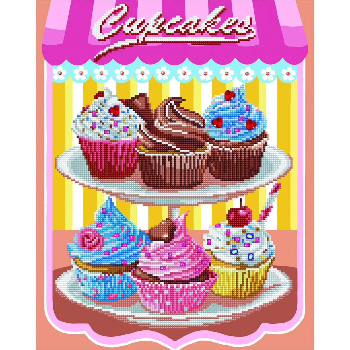 DIAMOND DOTZ Cup Cakes Diamond Painting Kits for Adults - Diamond Art Kits a Relaxing Creative Craft Kit with Dotz Gems 20x16 DIAMOND DOTZ