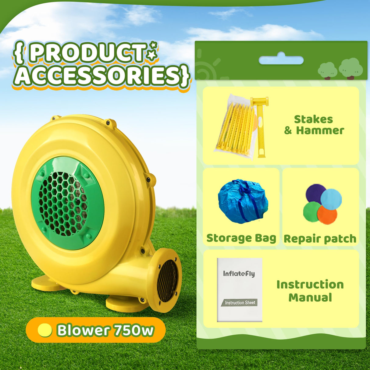 Inflatable Bounce House Kids Obstacle Bouncy Castle for Outdoor Indoor INFLATEFLY