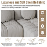 103" Cloud Couch Modular Sectional Sofa, Comfy Chenille Oversized Sectional Sofa with Deep Seat, Upholstered Tufted L Shaped Boneless Couches for Living Room, Right Facing, Off White HYJT-H&K