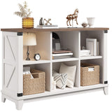 EnHomee 6 Cube Storage Organizer and Shelf, White Bookshelf with Storage, Cube Storage Shelf for Bedroom and Home Office EnHomee