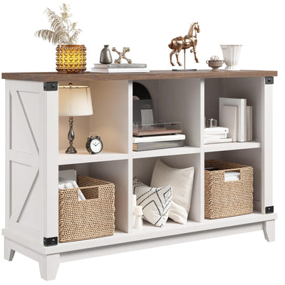 EnHomee 6 Cube Storage Organizer and Shelf, White Bookshelf with Storage, Cube Storage Shelf for Bedroom and Home Office