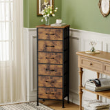 Fixwal Tall Dresser for Bedroom Closet Organizers and Storage Tall Fabric Dresser with 6 Drawers, Small Clothes Storage Girl Bedroom Furniture, Rustic Brown Fixwal