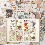 Luyoaozy 200Pcs Vintage Scrapbook Supplies Pack Kit for Junk Journal Bullet Aesthetic Paper Stickers Stuff Journaling Planners Diary Botanical Collage Luyoaozy
