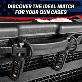 TSA Approved Tactical Gun Case Lock - Protective Rubber Sleeve & Cut-Resistant MonoShaft - Secure Single Shaft Padlock for Guns Luggage Rifles Pistols & Revolver Cases - Child Safe Cedar Mill Fine Firearms