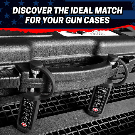 TSA Approved Tactical Gun Case Lock - Protective Rubber Sleeve & Cut-Resistant MonoShaft - Secure Single Shaft Padlock for Guns Luggage Rifles Pistols & Revolver Cases - Child Safe Cedar Mill Fine Firearms