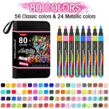 Oficrafted 80 Colors Acrylic Paint Pens, Premium Acrylic Paint Markers, Paint Pens & Paint Markers for Wood, Canvas, Rock Painting, Stone Surfaces,DIY Crafts Making Oficrafted