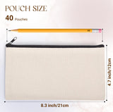 20 Pcs 8.3x4.7" Blank DIY Craft Bag Canvas Pencil Case/Pouch-Canvas Makeup Bags Bulk-Canvas Pouch With Zipper Bulk Cosmetic Bag-Multi-Purpose Travel Toiletry Canvas Zipper Pouch for Stationary Storage Cruleen