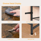 usikey 5-Tier Shoe Rack, Industrial Shoe Storage Organizer for 12-16 Pairs of Shoes, Metal Shoe Shelf with Wooden Top, Shoe Stand with 3 Metal Shelves for Entryway, Hallway, Closet, Rustic Brown usikey