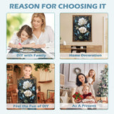 MEIYUDA Flowers Diamond Painting Kits for Adults, Butterfly Rose Diamond Art Kits for Adults Beginners, DIY Full Diamond Art Painting Kit for Present Home Wall Decor 12x16 Inch MEIYUDA