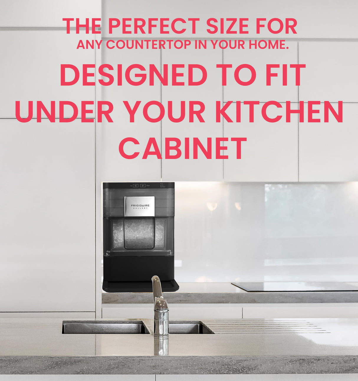 FRIGIDAIRE Gallery Countertop Crunchy Chewable Nugget Ice Maker, 44lbs per Day, Auto Self Cleaning, 2.0 Gen, Black Frigidaire