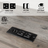 HOSEOKA Farmhouse Nightstand Set of 2 with Charging Station, Rustic End Table Bedroom with Storage Living Room Side Table Dark Oak Night Stand Industrial Bedside Bed Table with USB Ports and Outlets HOSEOKA